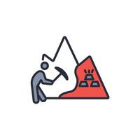 underground mining icon. .Editable stroke.linear style sign for use web design,logo.Symbol illustration. vector