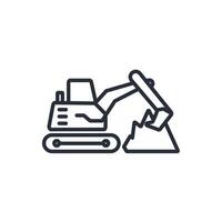 excavator icon. .Editable stroke.linear style sign for use web design,logo.Symbol illustration. vector