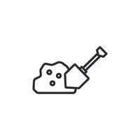 shovel icon. .Editable stroke.linear style sign for use web design,logo.Symbol illustration. vector