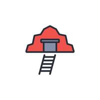 mine tunel icon. .Editable stroke.linear style sign for use web design,logo.Symbol illustration. vector