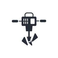 jackhammer icon. .Editable stroke.linear style sign for use web design,logo.Symbol illustration. vector