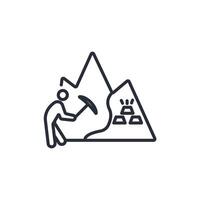 underground mining icon. .Editable stroke.linear style sign for use web design,logo.Symbol illustration. vector