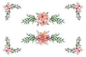 The Blooms Greenery Floral Foliage Ornament Corner Text Separator adds elegant framing text in invitations, cards vector