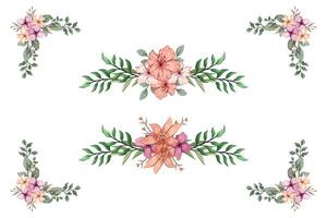 The Blooms Greenery Floral Foliage Ornament Corner Text Separator adds elegant framing text in invitations, cards vector