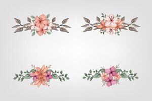 The Blooms Greenery Floral Foliage Ornament Corner Text Separator adds elegant framing text in invitations, cards vector
