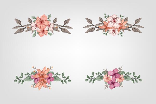 The Blooms Greenery Floral Foliage Ornament Corner Text Separator adds elegant framing text in invitations, cards