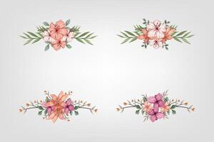 The Blooms Greenery Floral Foliage Ornament Corner Text Separator adds elegant framing text in invitations, cards vector