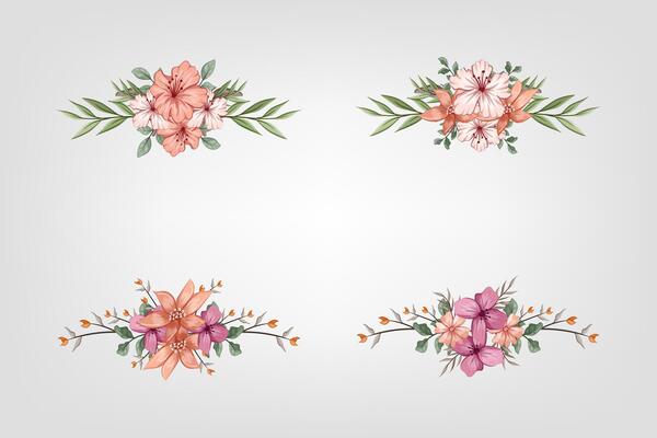The Blooms Greenery Floral Foliage Ornament Corner Text Separator adds elegant framing text in invitations, cards