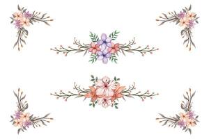 The Blooms Greenery Floral Foliage Ornament Corner Text Separator adds elegant framing text in invitations, cards vector
