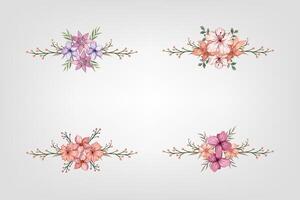 The Blooms Greenery Floral Foliage Ornament Corner Text Separator adds elegant framing text in invitations, cards vector