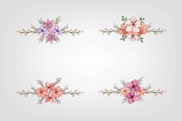 The Blooms Greenery Floral Foliage Ornament Corner Text Separator adds elegant framing text in invitations, cards
