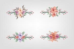 The Blooms Greenery Floral Foliage Ornament Corner Text Separator adds elegant framing text in invitations, cards vector