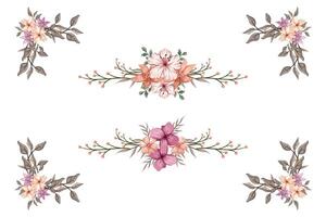 The Blooms Greenery Floral Foliage Ornament Corner Text Separator adds elegant framing text in invitations, cards vector
