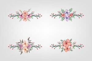 The Blooms Greenery Floral Foliage Ornament Corner Text Separator adds elegant framing text in invitations, cards vector