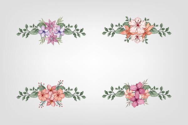 The Blooms Greenery Floral Foliage Ornament Corner Text Separator adds elegant framing text in invitations, cards