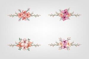 The Blooms Greenery Floral Foliage Ornament Corner Text Separator adds elegant framing text in invitations, cards vector