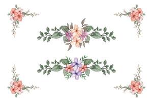 The Blooms Greenery Floral Foliage Ornament Corner Text Separator adds elegant framing text in invitations, cards vector