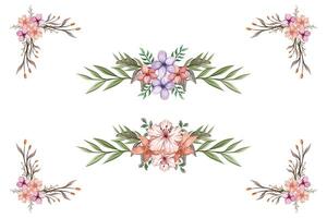 The Blooms Greenery Floral Foliage Ornament Corner Text Separator adds elegant framing text in invitations, cards vector
