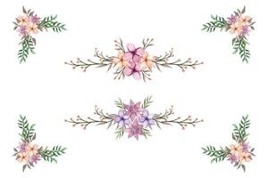 The Blooms Greenery Floral Foliage Ornament Corner Text Separator adds elegant framing text in invitations, cards vector