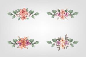 The Blooms Greenery Floral Foliage Ornament Corner Text Separator adds elegant framing text in invitations, cards vector