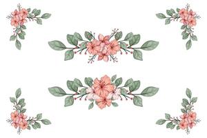 The Blooms Greenery Floral Foliage Ornament Corner Text Separator adds elegant framing text in invitations, cards vector