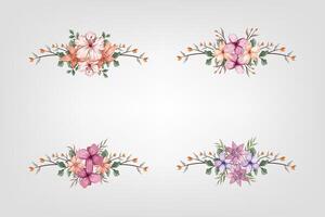 The Blooms Greenery Floral Foliage Ornament Corner Text Separator adds elegant framing text in invitations, cards vector