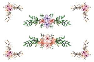 The Blooms Greenery Floral Foliage Ornament Corner Text Separator adds elegant framing text in invitations, cards vector