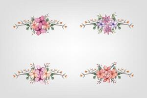 The Blooms Greenery Floral Foliage Ornament Corner Text Separator adds elegant framing text in invitations, cards vector