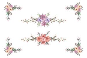 The Blooms Greenery Floral Foliage Ornament Corner Text Separator adds elegant framing text in invitations, cards vector