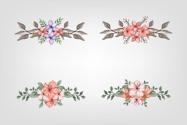 The Blooms Greenery Floral Foliage Ornament Corner Text Separator adds elegant framing text in invitations, cards