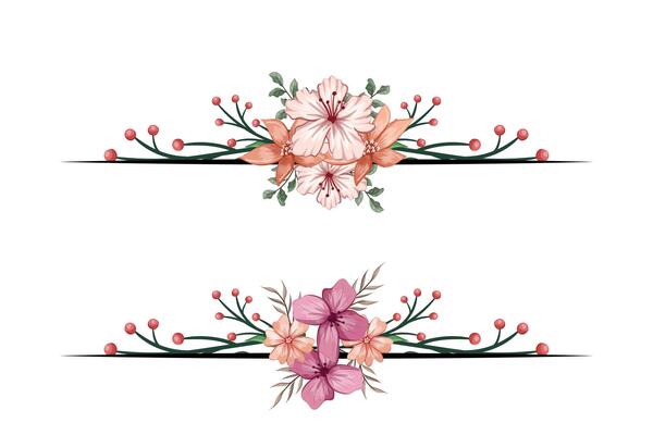 The Blooms Greenery Floral Foliage Ornament Corner Text Separator adds elegant framing text in invitations, cards