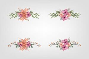 The Blooms Greenery Floral Foliage Ornament Corner Text Separator adds elegant framing text in invitations, cards vector