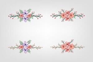 The Blooms Greenery Floral Foliage Ornament Corner Text Separator adds elegant framing text in invitations, cards vector