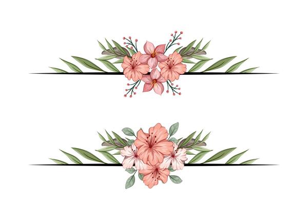 The Blooms Greenery Floral Foliage Ornament Corner Text Separator adds elegant framing text in invitations, cards