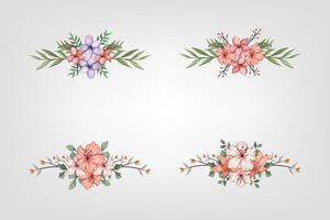 The Blooms Greenery Floral Foliage Ornament Corner Text Separator adds elegant framing text in invitations, cards vector