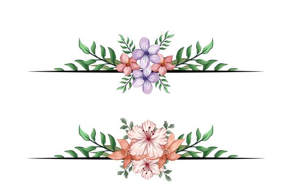 The Blooms Greenery Floral Foliage Ornament Corner Text Separator adds elegant framing text in invitations, cards
