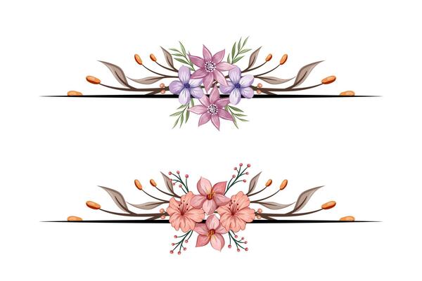 The Blooms Greenery Floral Foliage Ornament Corner Text Separator adds elegant framing text in invitations, cards