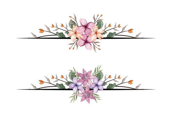 The Blooms Greenery Floral Foliage Ornament Corner Text Separator adds elegant framing text in invitations, cards