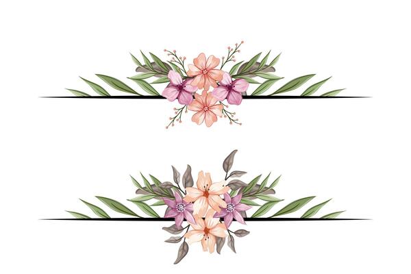 The Blooms Greenery Floral Foliage Ornament Corner Text Separator adds elegant framing text in invitations, cards
