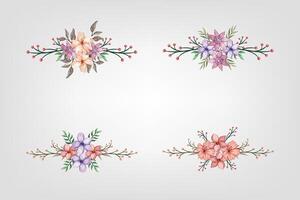 The Blooms Greenery Floral Foliage Ornament Corner Text Separator adds elegant framing text in invitations, cards vector