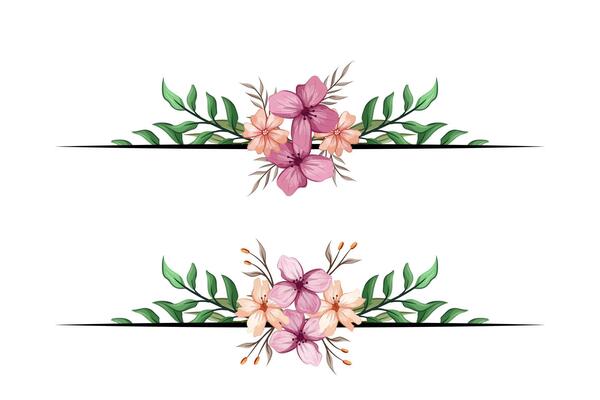 The Blooms Greenery Floral Foliage Ornament Corner Text Separator adds elegant framing text in invitations, cards