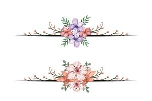 The Blooms Greenery Floral Foliage Ornament Corner Text Separator adds elegant framing text in invitations, cards vector
