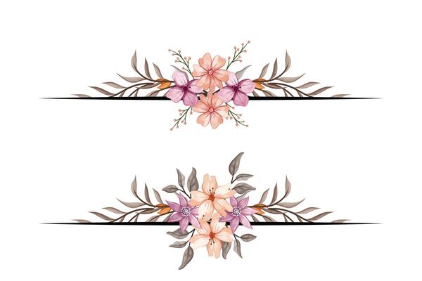 The Blooms Greenery Floral Foliage Ornament Corner Text Separator adds elegant framing text in invitations, cards