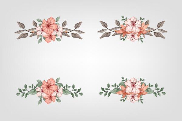 The Blooms Greenery Floral Foliage Ornament Corner Text Separator adds elegant framing text in invitations, cards