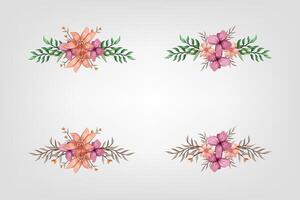 The Blooms Greenery Floral Foliage Ornament Corner Text Separator adds elegant framing text in invitations, cards vector