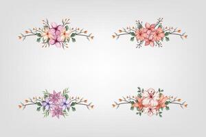 The Blooms Greenery Floral Foliage Ornament Corner Text Separator adds elegant framing text in invitations, cards vector