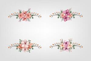 The Blooms Greenery Floral Foliage Ornament Corner Text Separator adds elegant framing text in invitations, cards vector