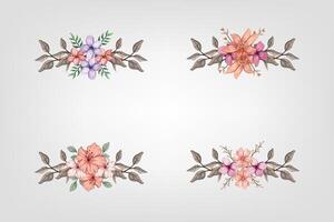 The Blooms Greenery Floral Foliage Ornament Corner Text Separator adds elegant framing text in invitations, cards vector