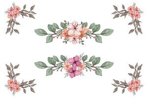 The Blooms Greenery Floral Foliage Ornament Corner Text Separator adds elegant framing text in invitations, cards vector