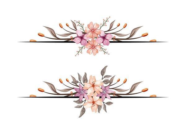 The Blooms Greenery Floral Foliage Ornament Corner Text Separator adds elegant framing text in invitations, cards